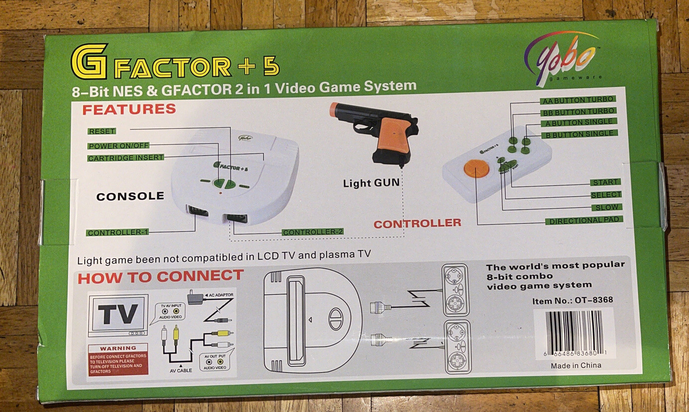 YOBO G-FACTOR 5 Console PLAYS Original Nintendo NES Games