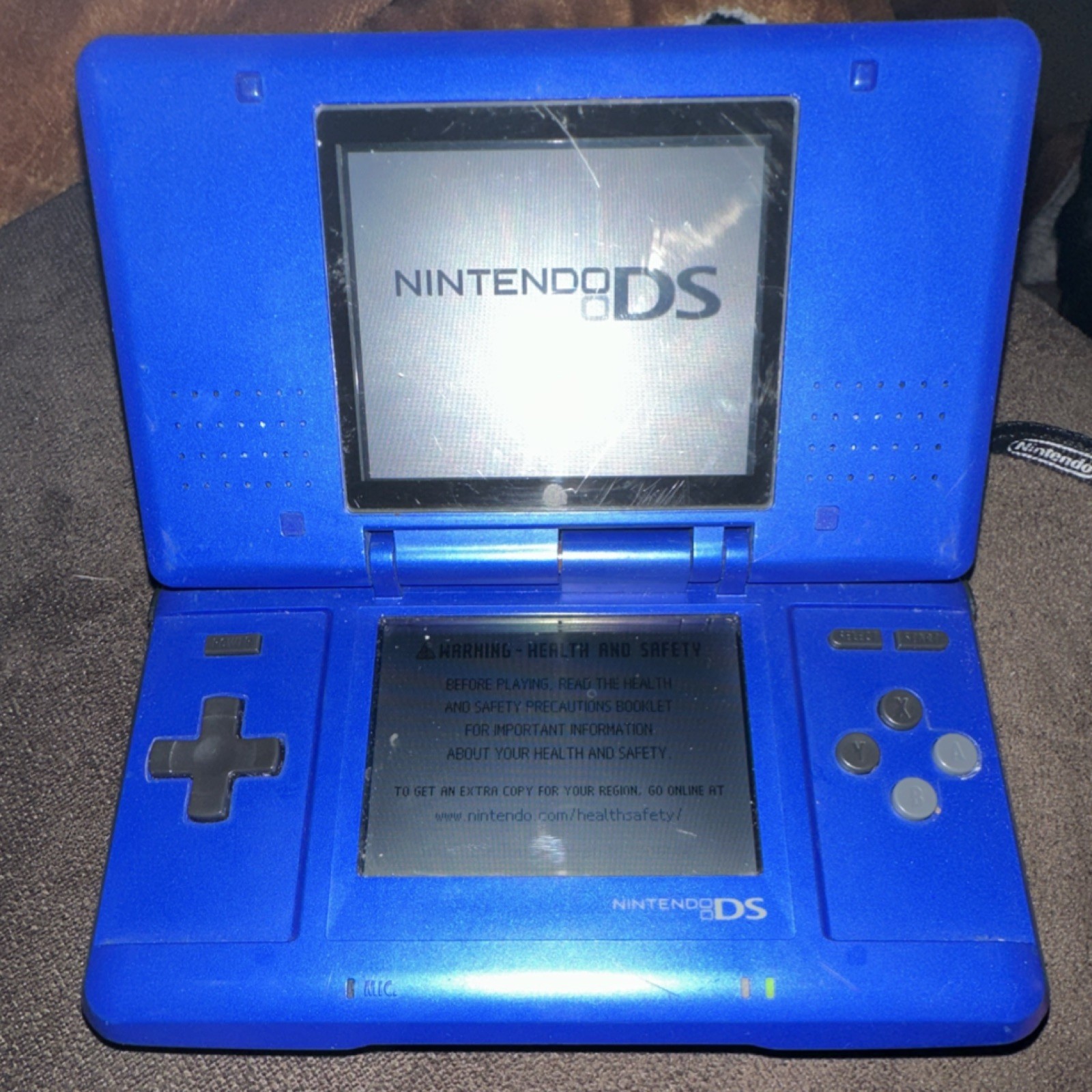 Nintendo DS Blue Handheld System Dual Screen Headphone Jack
