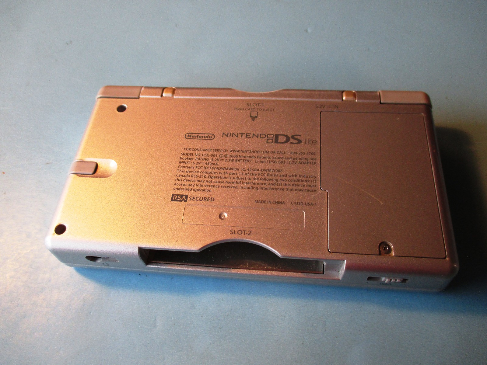 Nintendo DS Lite Silver Handheld System Broken Does Not Turn On