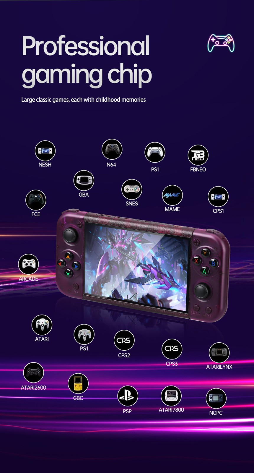 Retro Handheld RG50XX-Portable GBC, Arcade, PSP Gaming Console with LINUX System