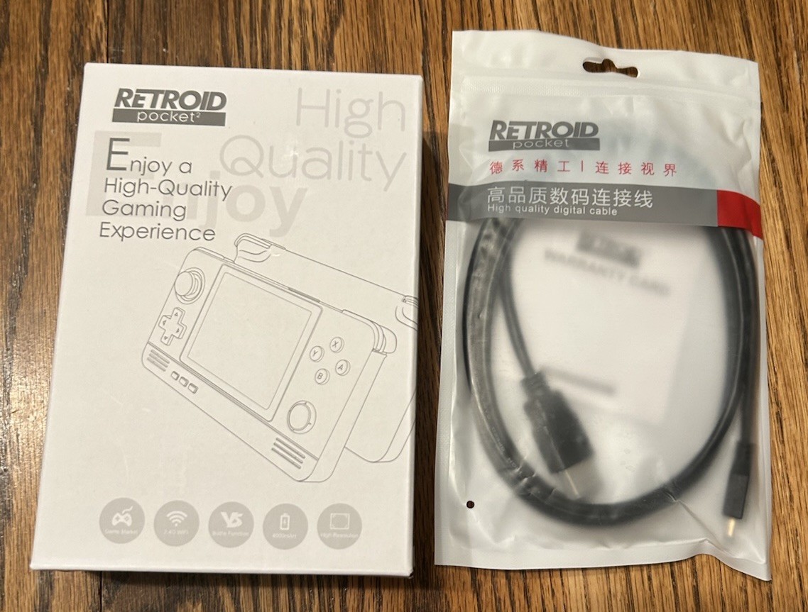 Retroid Pocket 2 Purple Android Handheld Gaming Console WITH TONS OF GAMES Cable