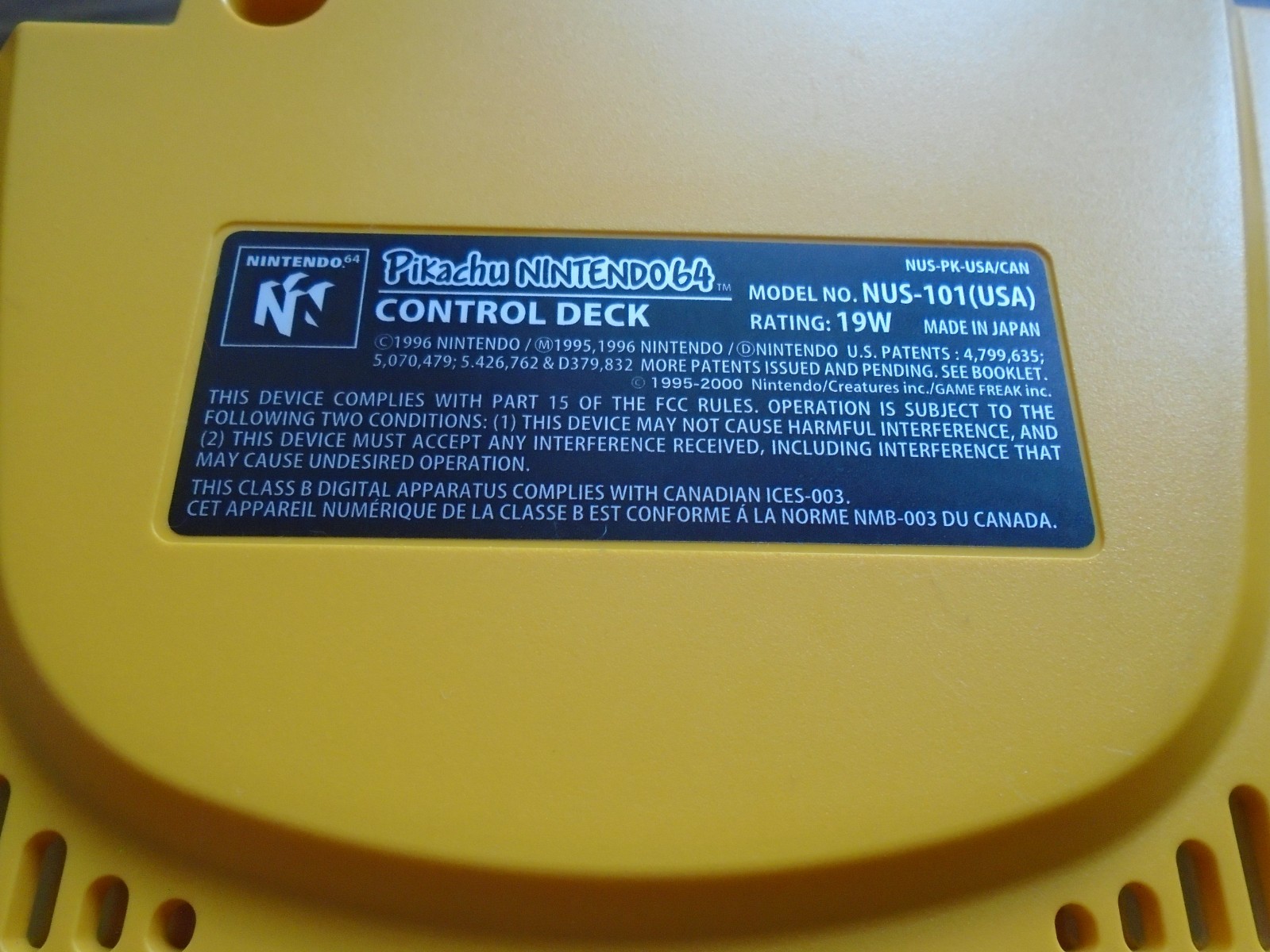 SEMI-WORKING Nintendo 64 N64 Pokemon Pikachu Edition Console FOR REPAIR READ USA