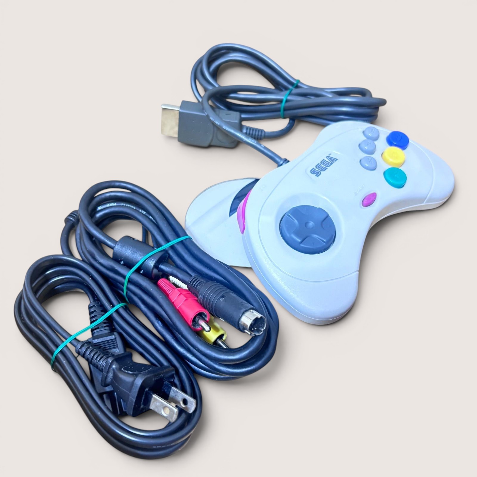 SEGA Saturn HST-0014 Game Console Controller w/Box White NTSC-J Tested #422