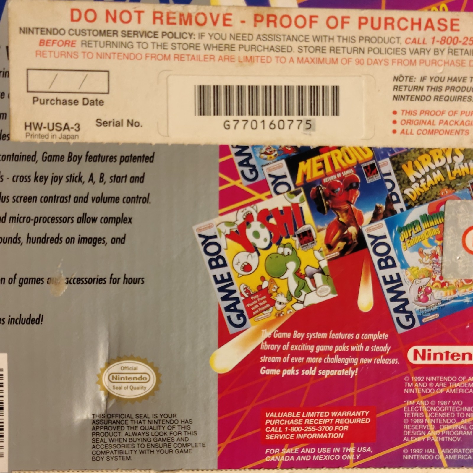 Nintendo Game Boy DMG-01 Gray Handheld System Stereo Sound Game Link