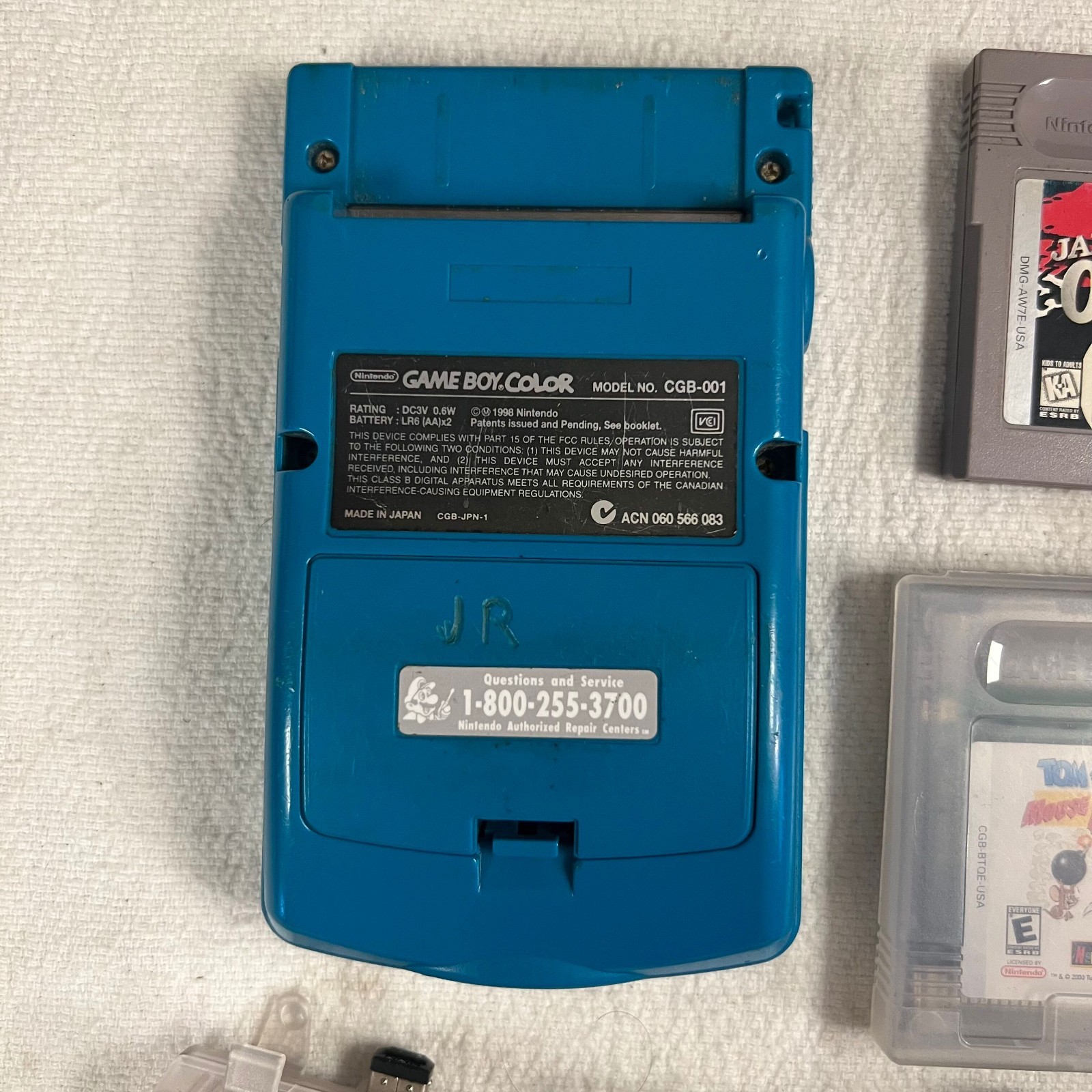 Nintendo Gameboy Boy Color Teal Blue Console CGB-001 2 Games & Accessories
