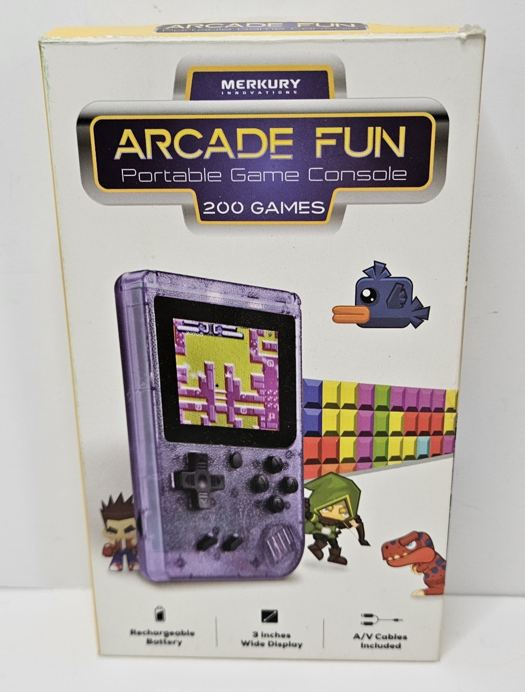 Merkury Retro Gaming Device 200 Games Handheld Console Rechargeable Battery