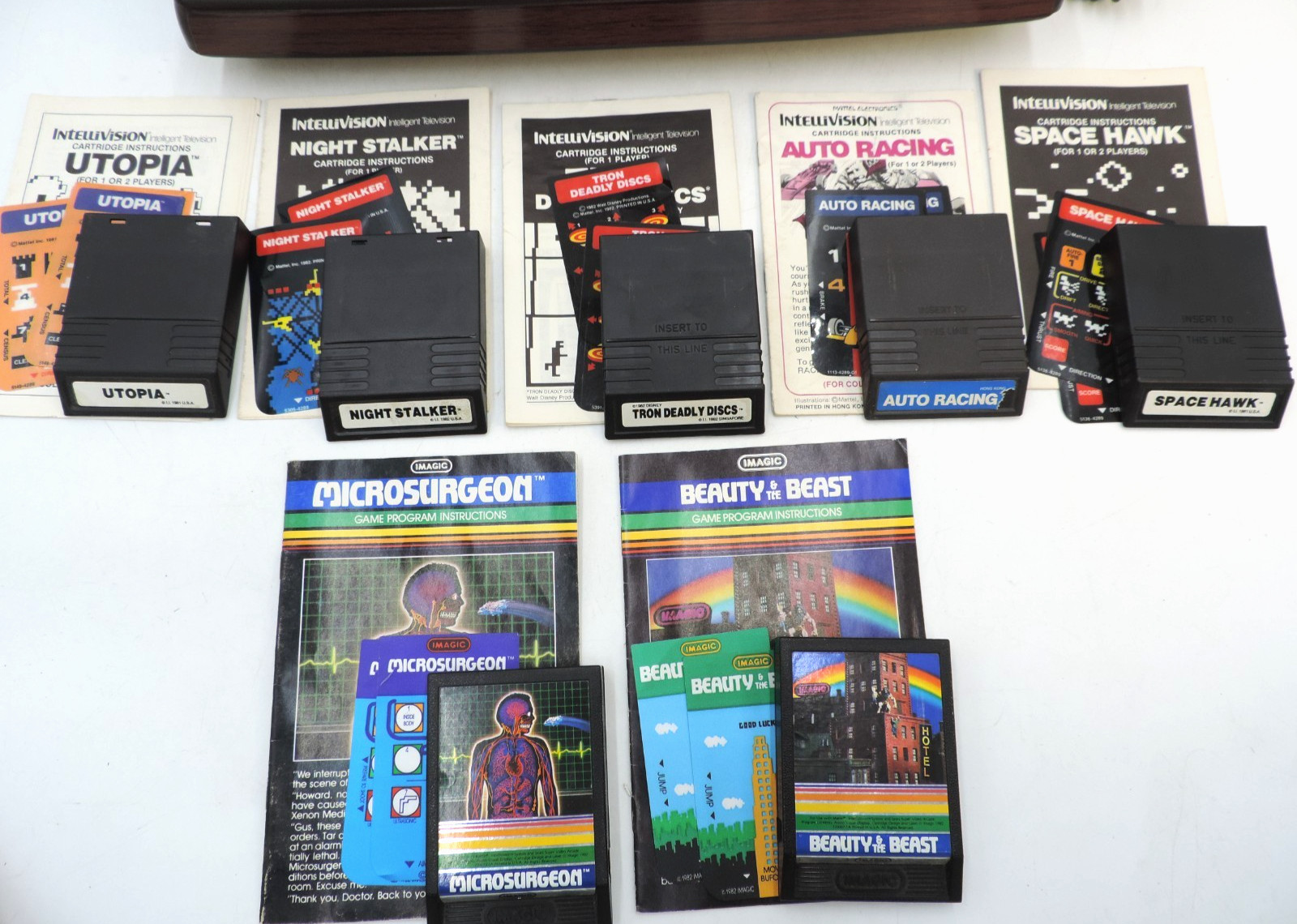 Mattel IntelliVision Game Console 2609 with Game & Overlay Lot / For Repair