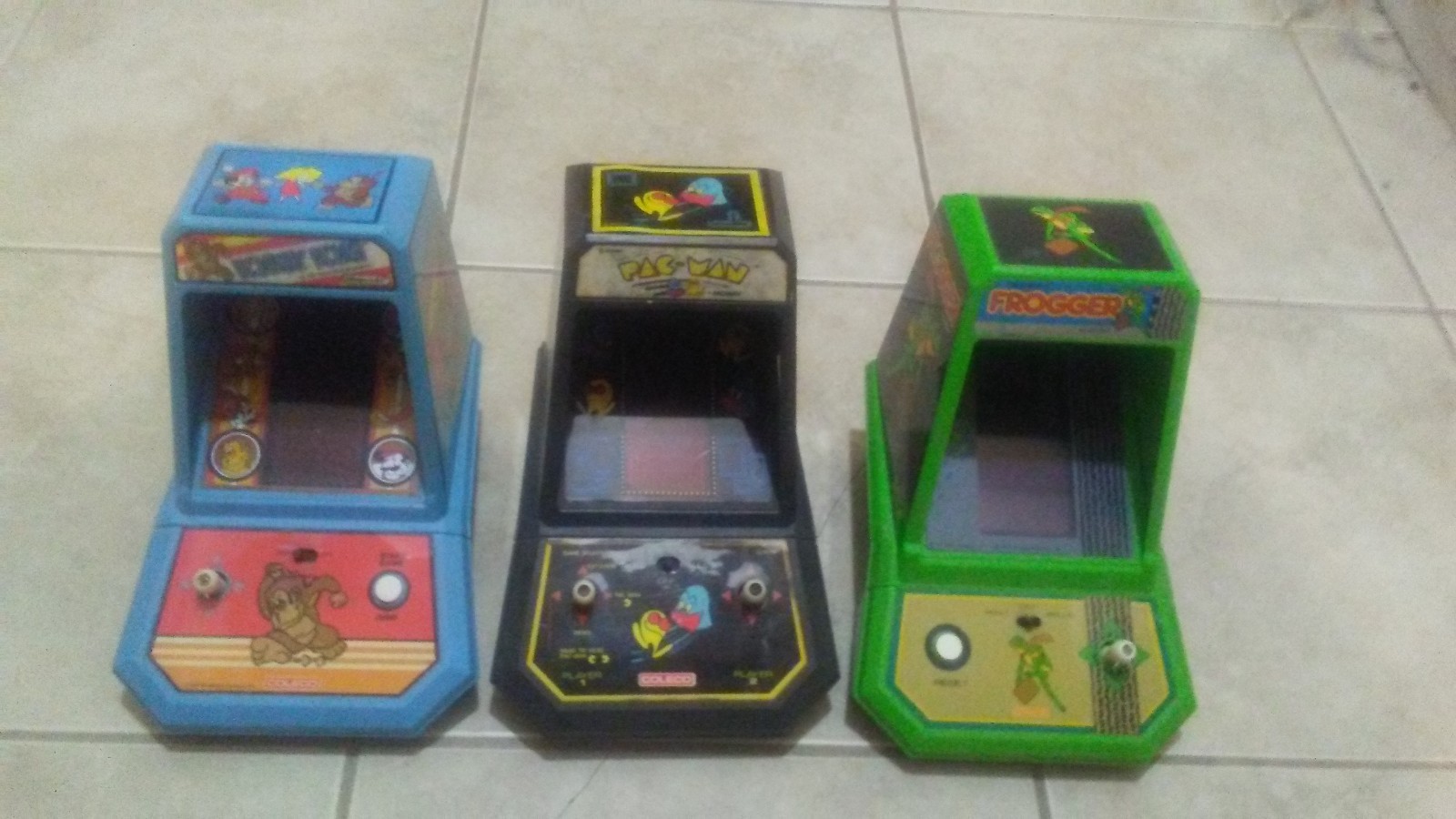 Coleco Donkey Kong, Pac-Man, Frogger – 3 Tabletop Arcade Games VINTAGE 1981 1982