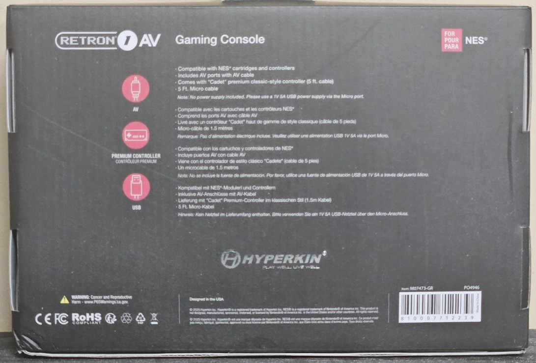 Hyperkin Retron 1 AV Gaming System for Nintendo NES Games – Black/Red