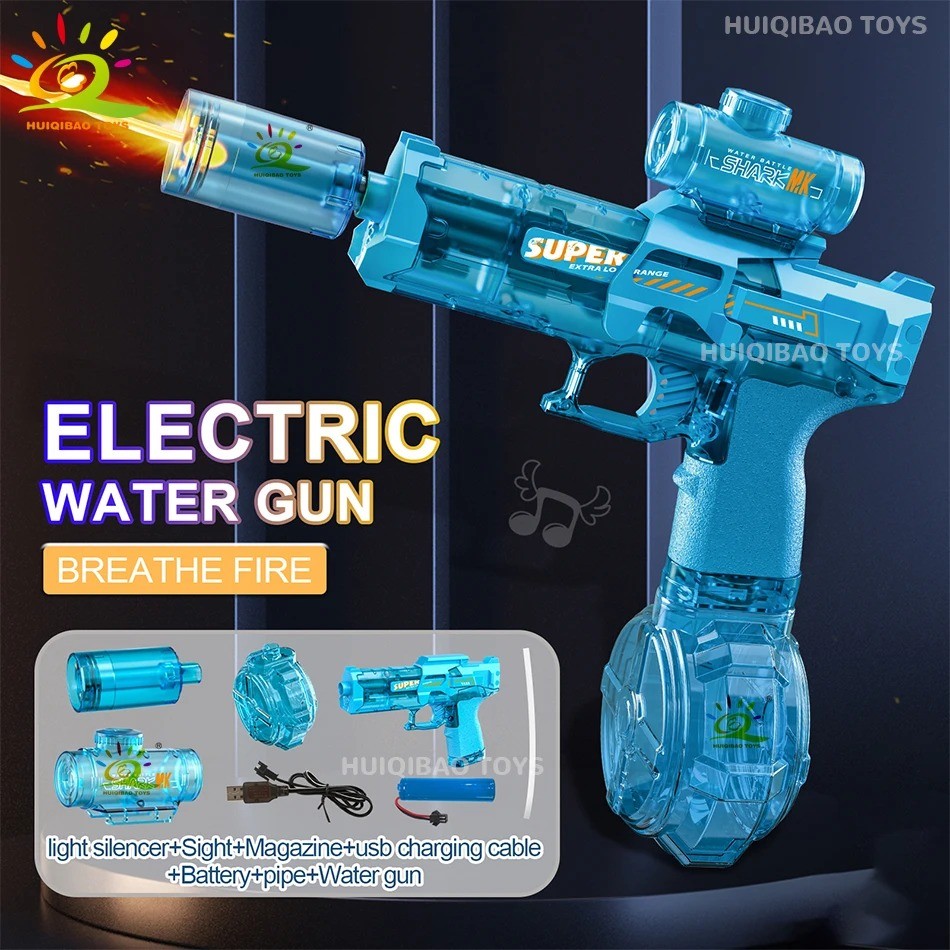 HUIQIBAO Electric Pulse Water Gun Simulated Flame Sensor Light Fully Automatic