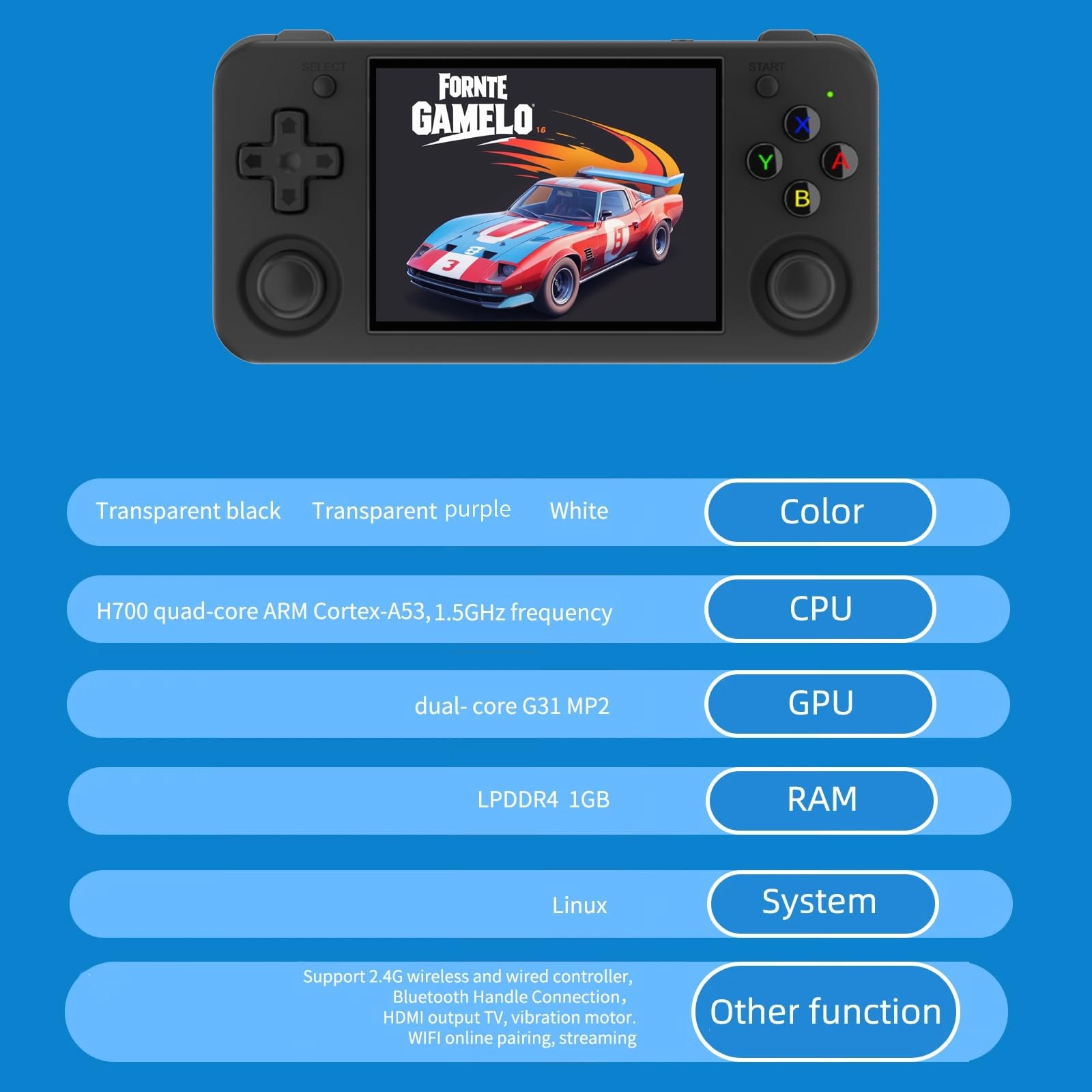 RG35XX H, Anbernic Retro Handheld Gaming Console with 64GTF Card, Dual Joysti…