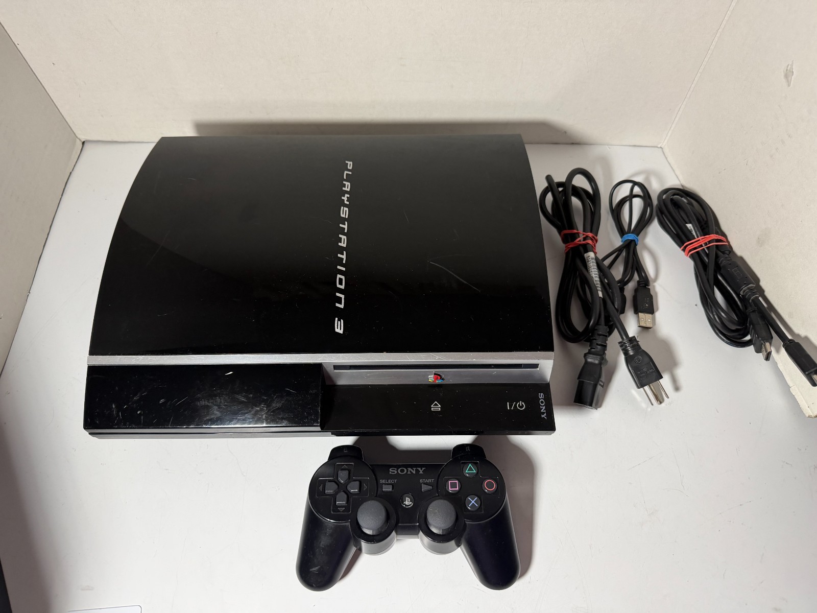 Sony PlayStation 3 Fat PS3 80GB Console CECHL01 w/Controller & Cords-TESTED!!!1