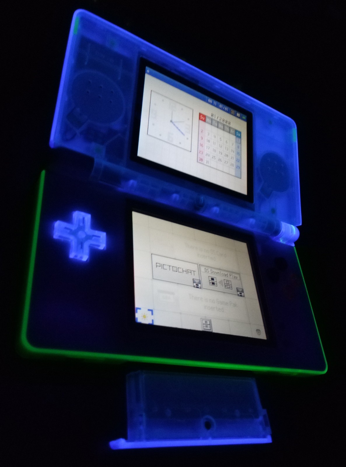 Nintendo DS Lite ReShell Purple Neon Yellow Blue Pink Gold USB Cable Gameboy GBA