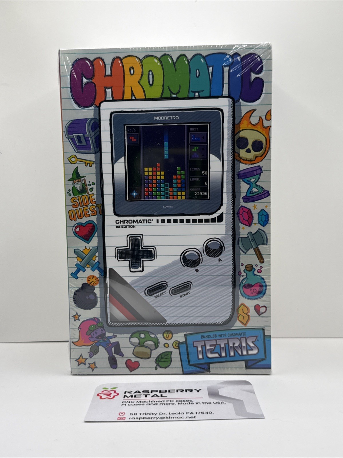 ModRetro Chromatic GameStop Grey SAPPHIRE Premium Gameboy Premium FIRST RUN