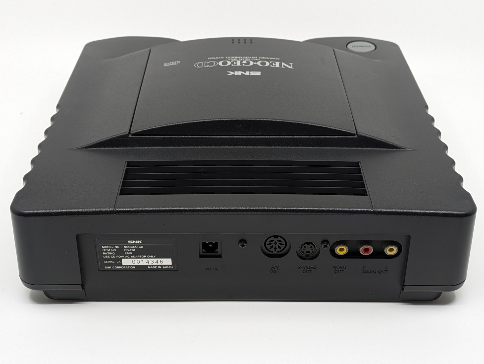 Neo Geo CD CD-T01 Console SNK w/ 2 Controller AC Adapter Tested Japan