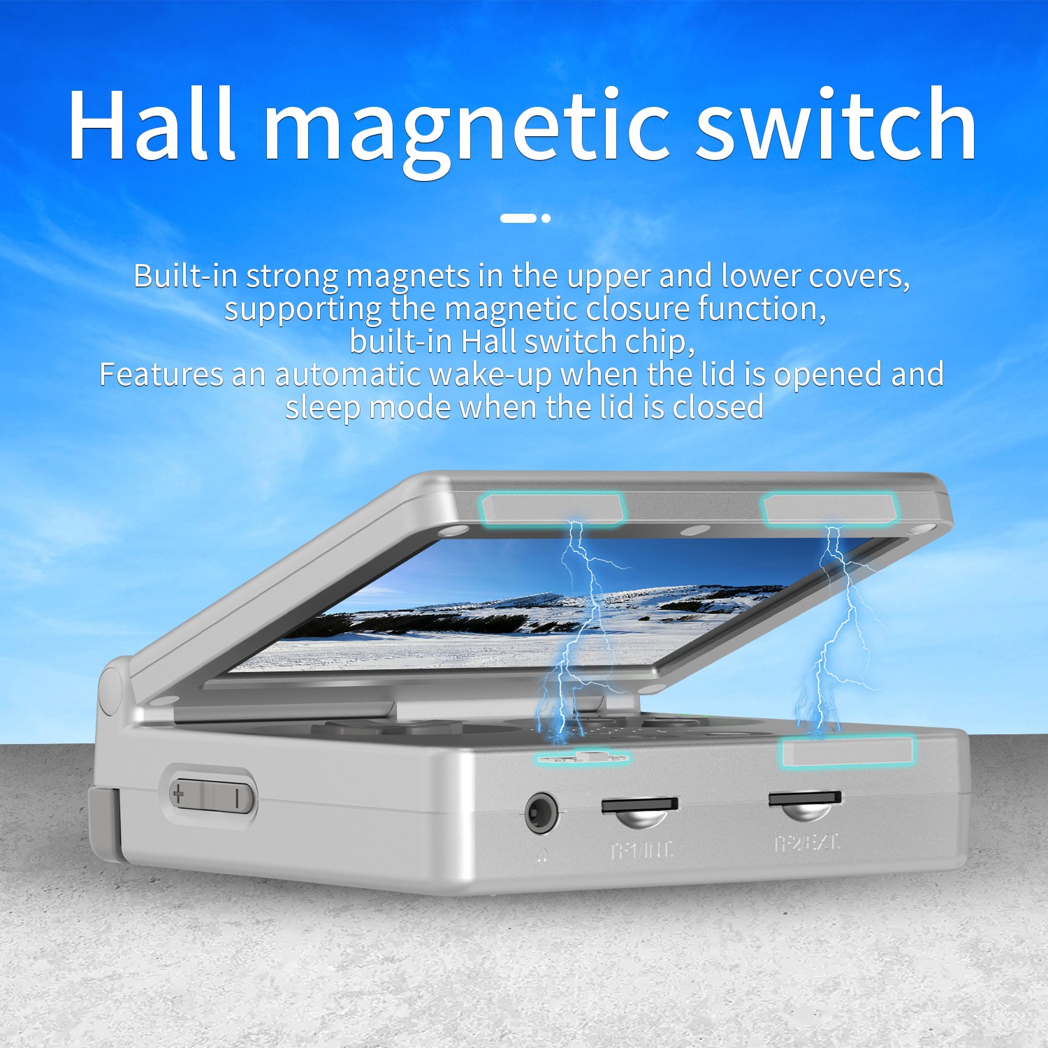ANBERNIC RG35XXSP Handheld Retro Game Console 3.5′ IPS Screen 64G 4K+Games Gifts