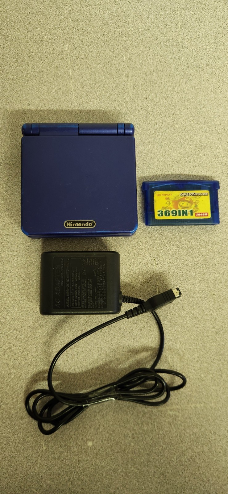 Nintendo Game Boy Advance SP AGS-001 Cobalt Blue w/ 369 IN 1 Game & Charger
