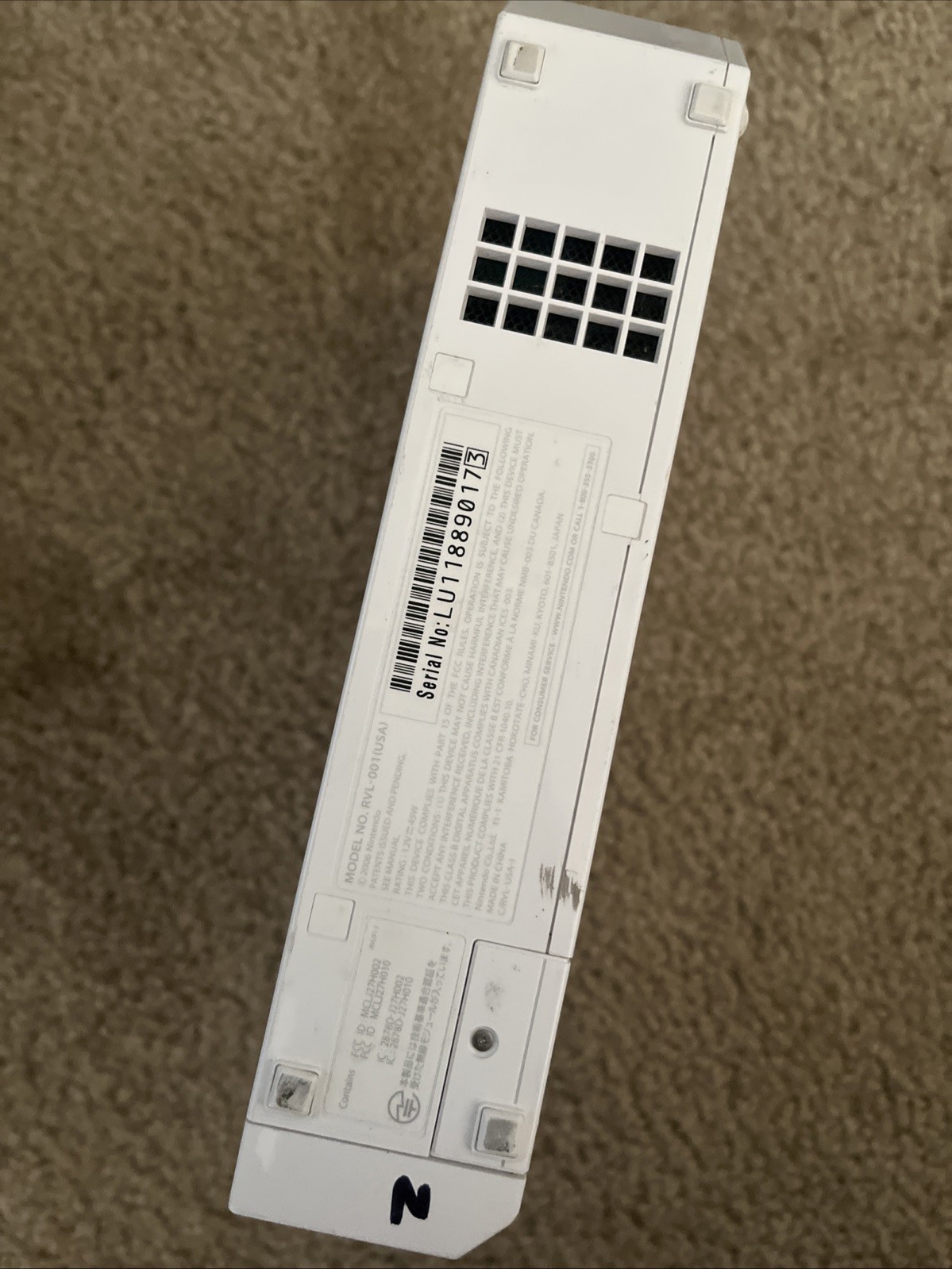 nintendo wii console only WORKS PERFECT. WITH COVERS. CLEAN WHITE