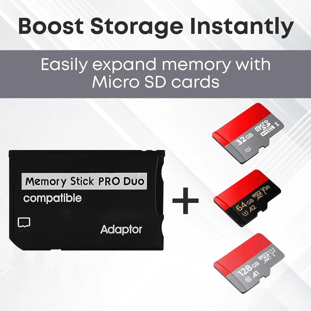 TF to MS Pro Duo Adapter, SD Card Converter for Sony PSP 1000/2000/3000 Gaming