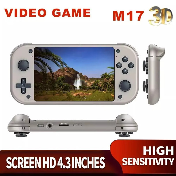 Portable Retro Video Game Handheld Console M17 4.3 Inch IPS Screen 128GB 19,000