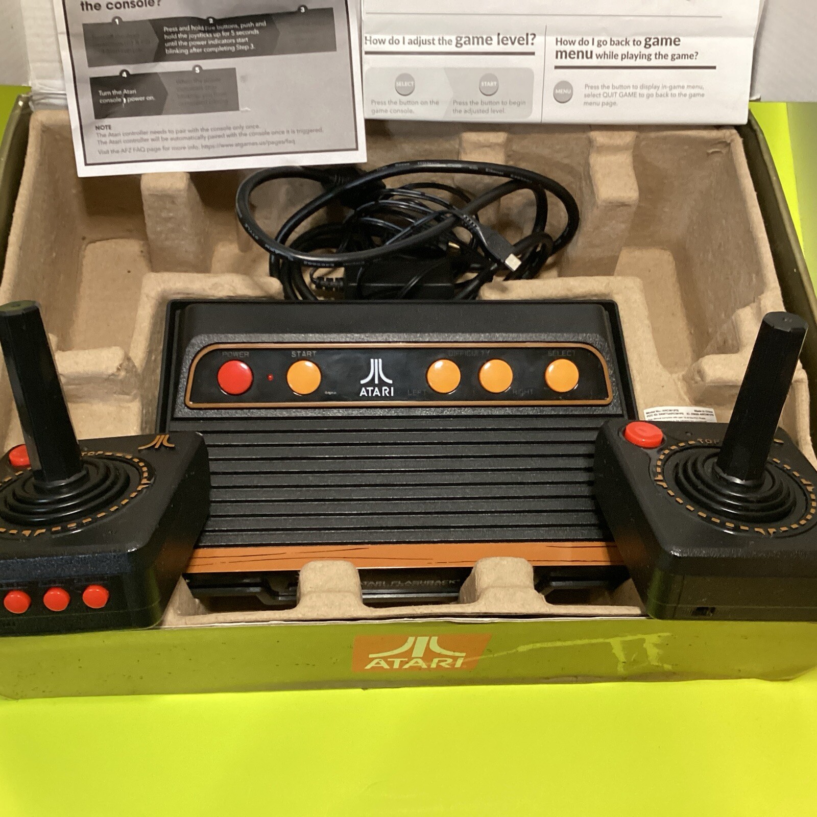 Atari Flashback 9 Gold HD Console 120 Built-in Games & Controllers Tested Works
