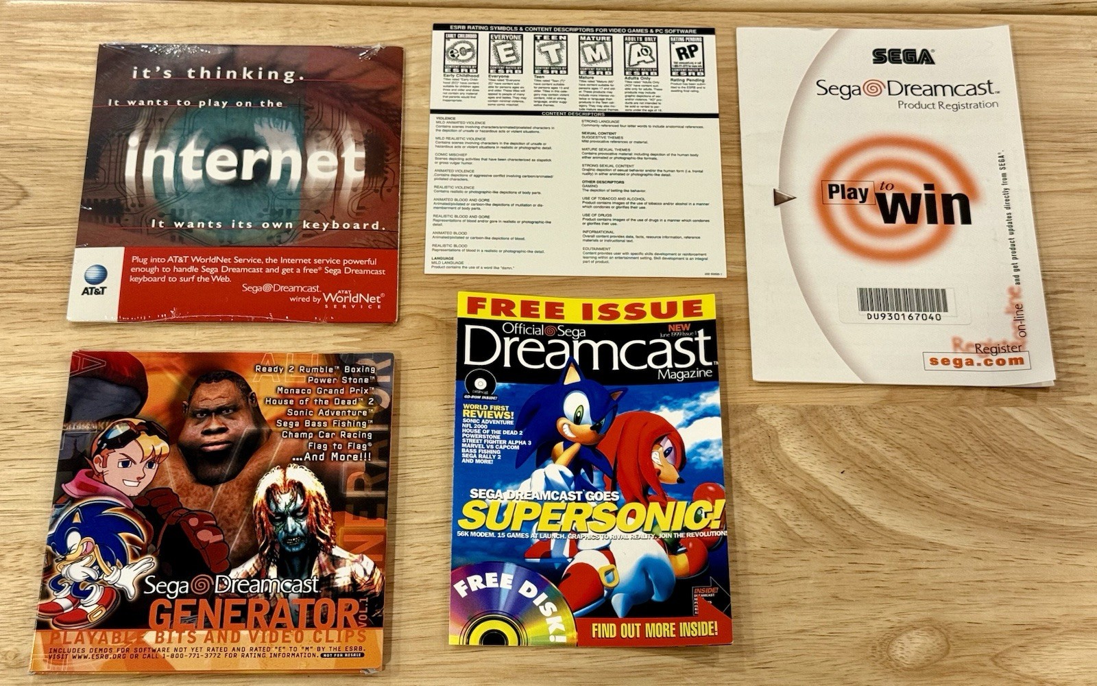 Sega Dreamcast Console CIB, Manuals, Browser Disk ,4 OEM Controllers, 2 VMUs