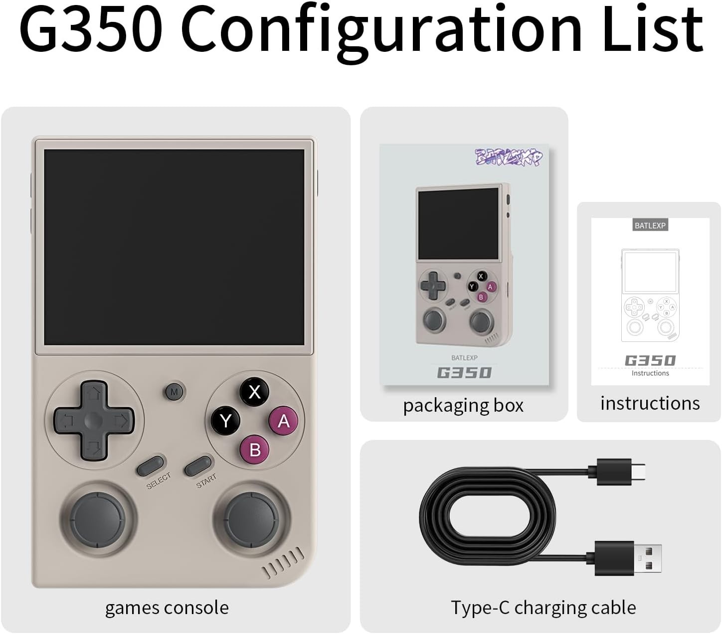 G350 Retro Handheld Game Console , Preload 4371 Games 3.5 Inch IPS Screen 320…