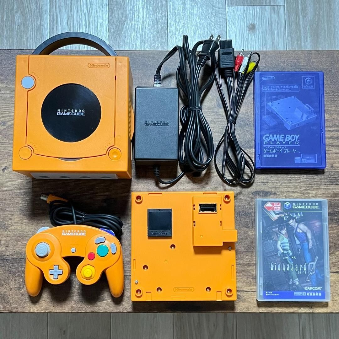 Nintendo GameCube Console Orange NTSC-J Japanese Ver w/Game Boy Player Tested
