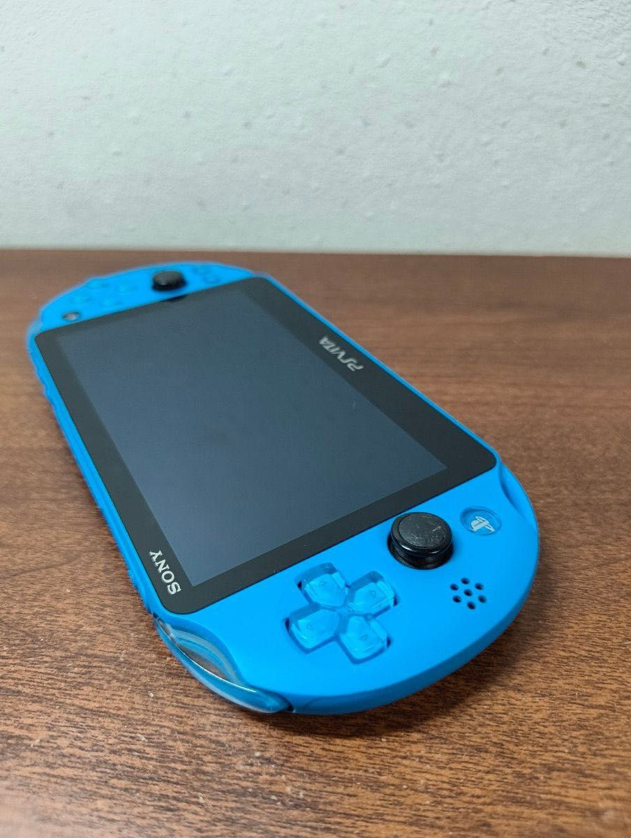 Sony PlayStation PS Vita Slim PCH-2000 Wi-Fi Console Aqua Blue w/ Charger & Box