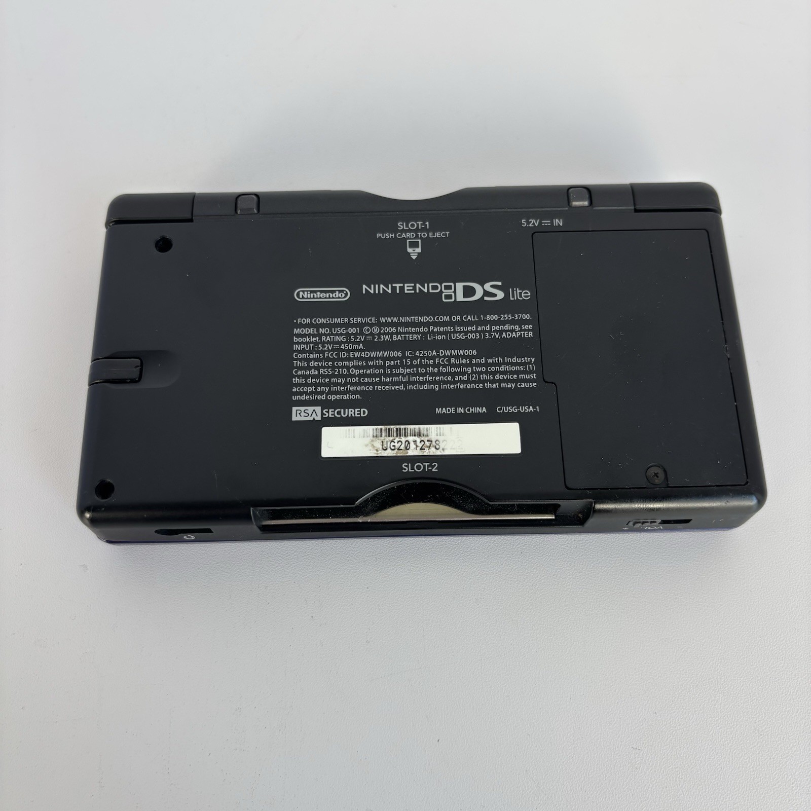 Nintendo DS Lite Handheld System Cobalt Blue Black Broken Hinges Tested Works