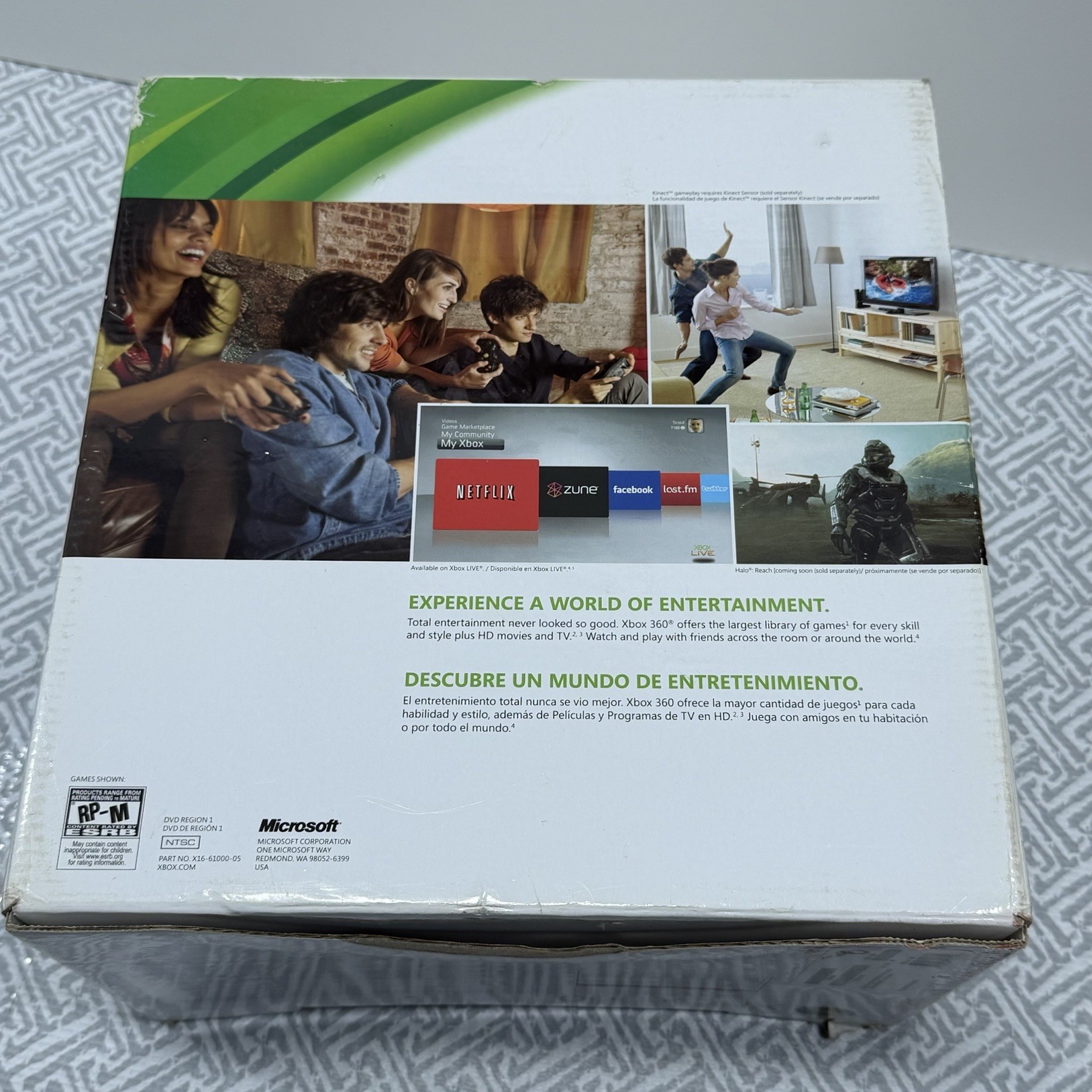 Microsoft Xbox 360 S Slim Console Model 1439 – 250GB Black – CIB W/ Xbox Kinect