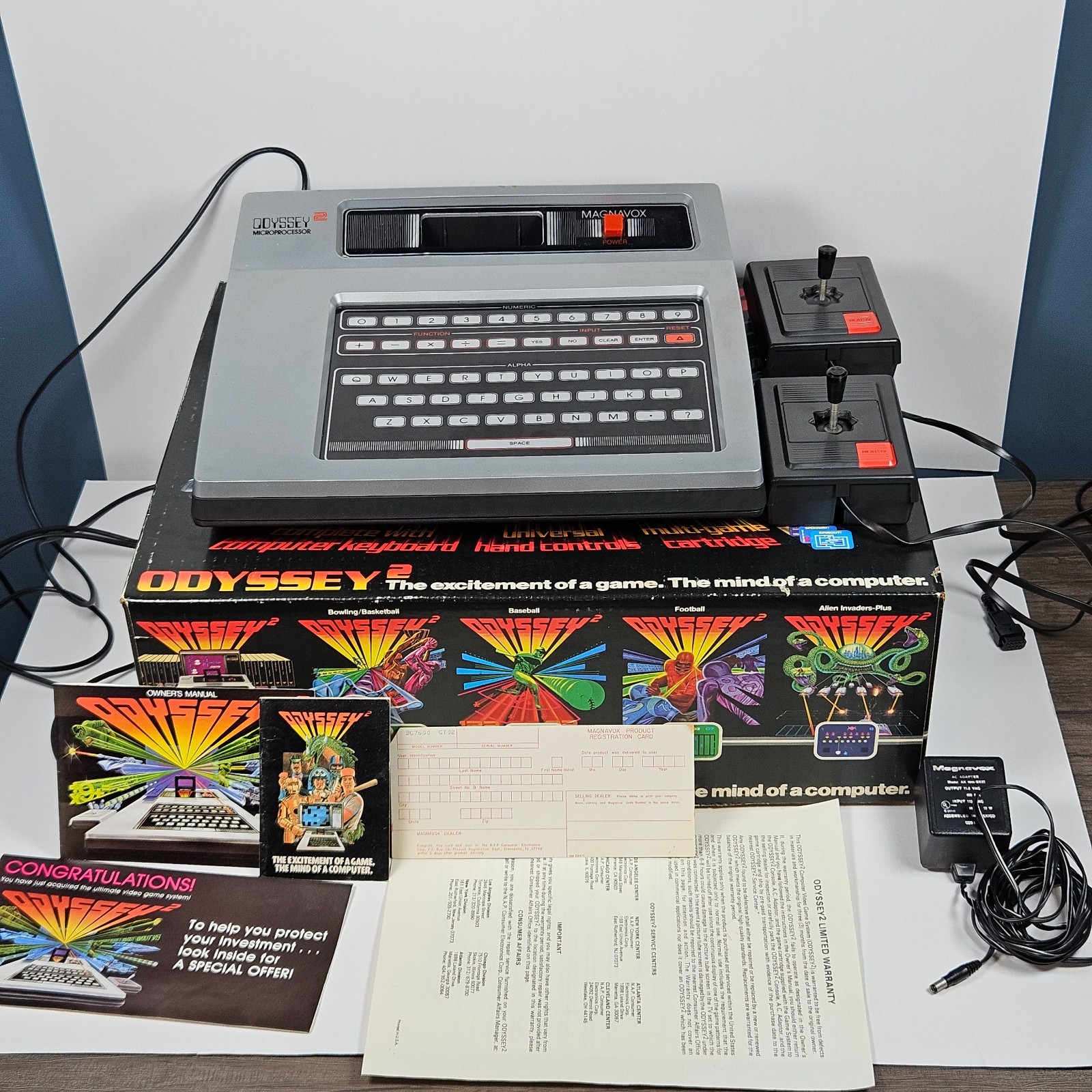 Magnavox Odyssey 2 CIB Launch Edition With Styrofoam, Plastic, and Paperwork