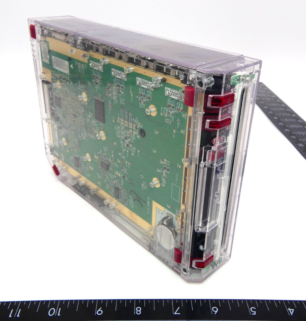 Custom Transparent Clear w/ Red Buttons Nintendo Wii Console Only Tested System