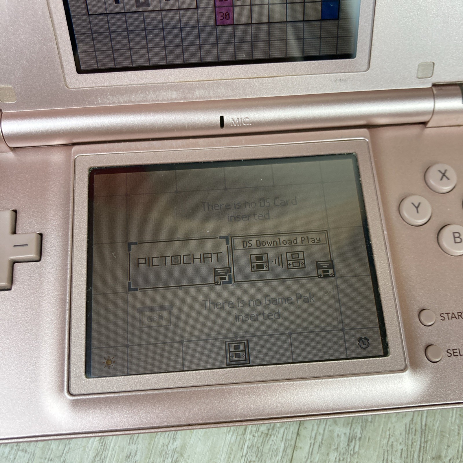 Nintendo DS Lite Rose Gold Handheld Video Game System w/charger, no Stylus