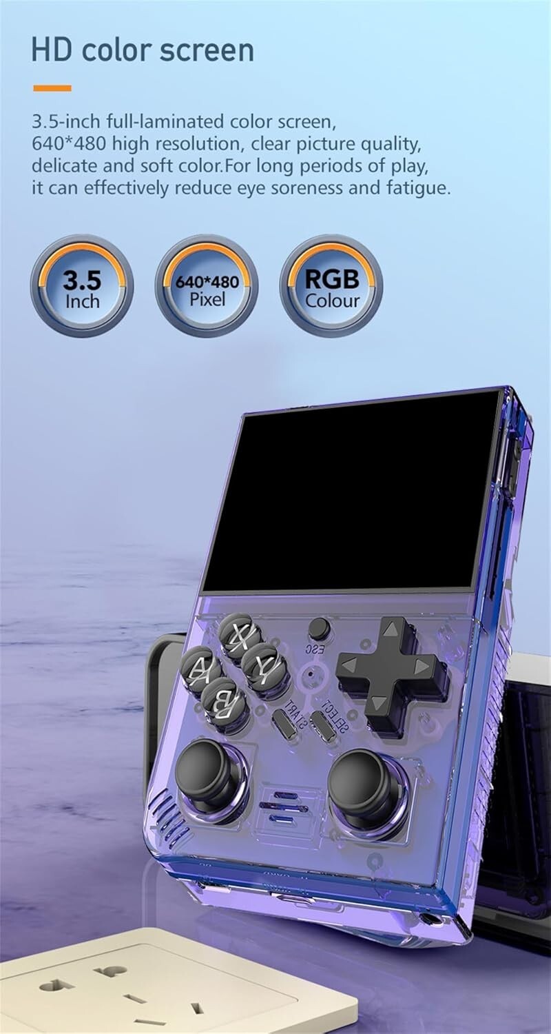 DR35 Plus Handheld Retro Gaming Console Linux System with 64G Card 15000+ Games