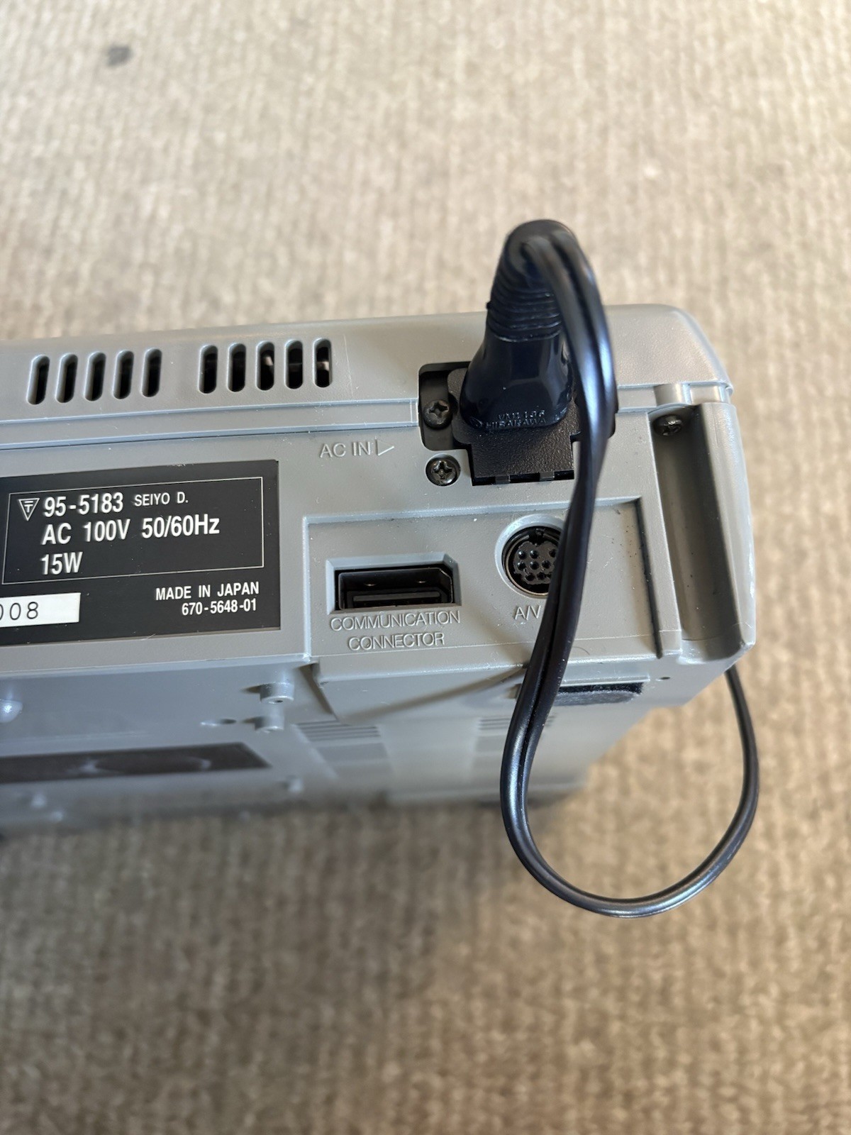 SEGA SATURN CONSOLE JAPAN power cord HST-3200 NTSCJ