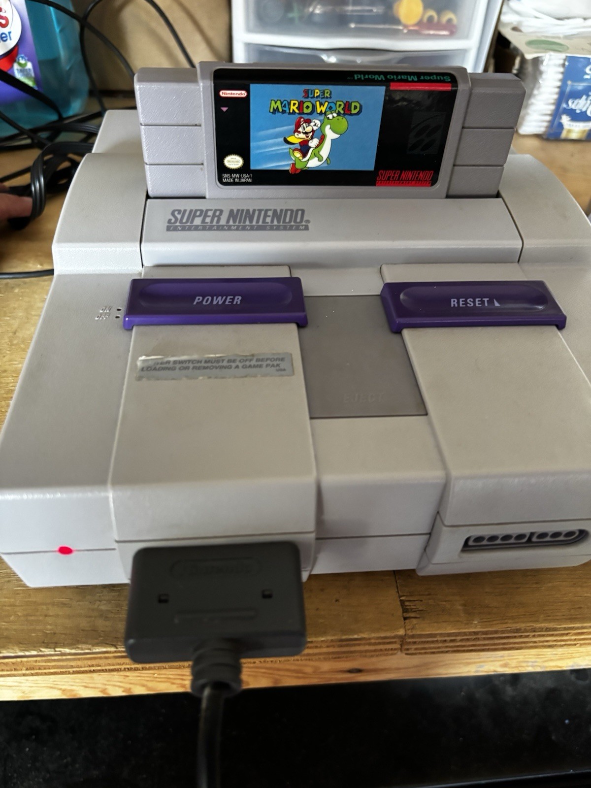 Super Nintendo 1 Chip SNES Console Bundle 1CHIP-with Games-Super Mario World