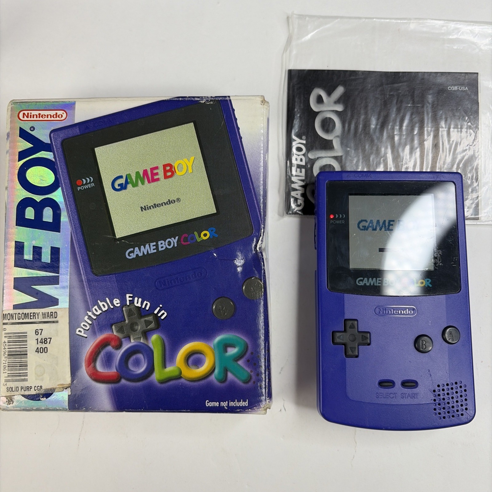 Nintendo OEM GameBoy Color Grape Purple Console In Box CGB-001