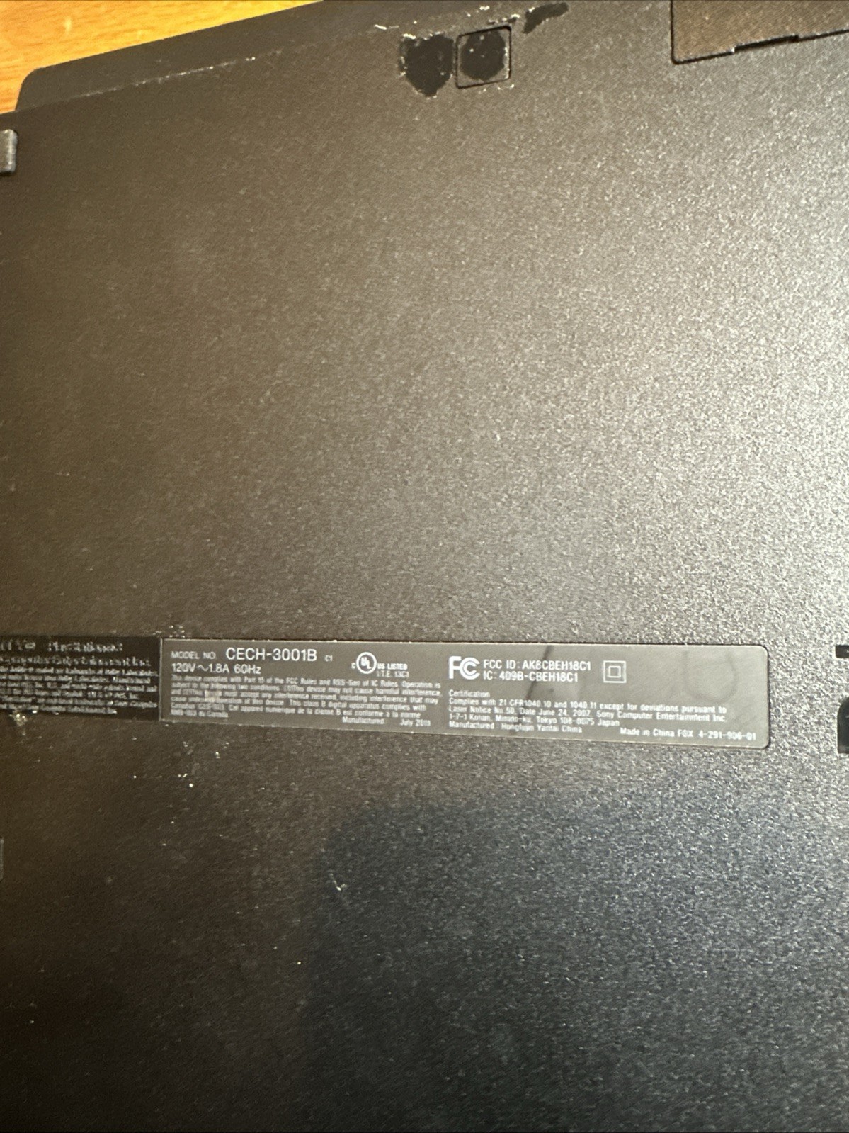 Sony PlayStation 3 Slim Console For Parts/Repair CECH-3001B