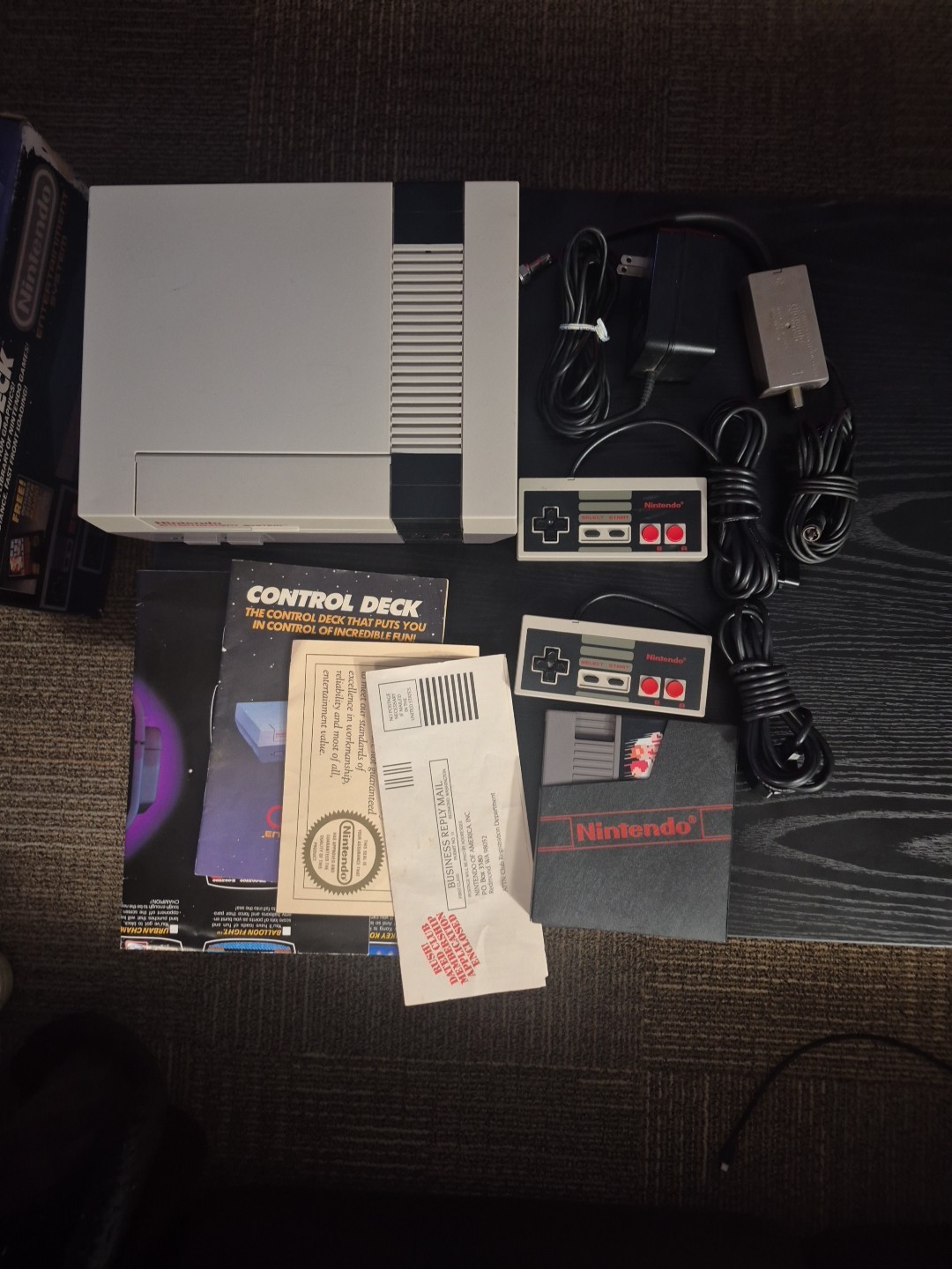 NES Nintendo Control Deck Console CIB with super Mario bros 5 screw version