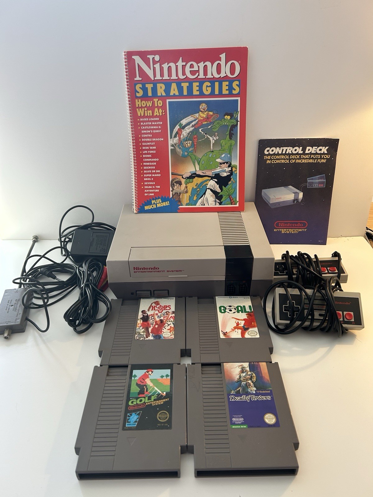 Nintendo NES Action Set Home Console – All OEM, White/Gray, Tested And Working.