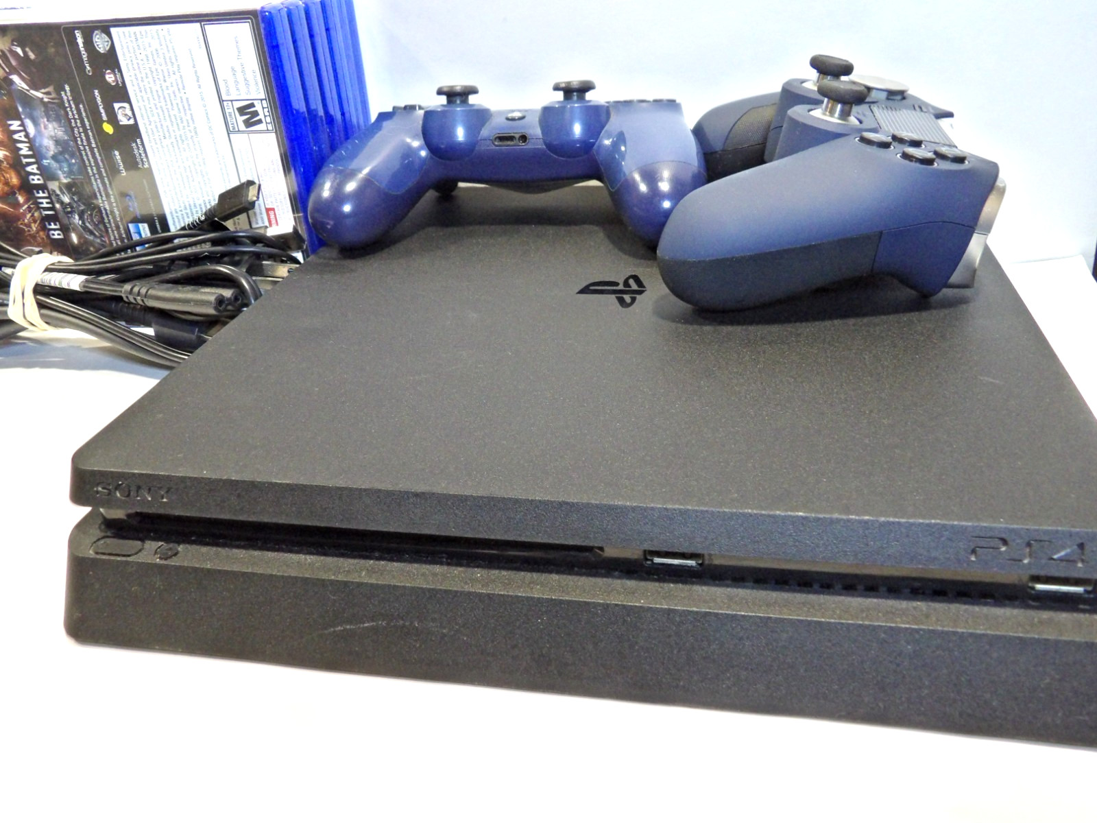 Sony PS4 Slim 500GB Console Bundle OEM Controller + 6 Games Tested & Working