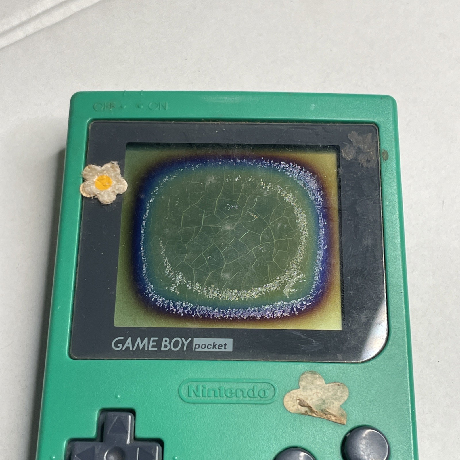 Nintendo GameBoy Pocket Console MGB-001 Green For Parts Or Repair