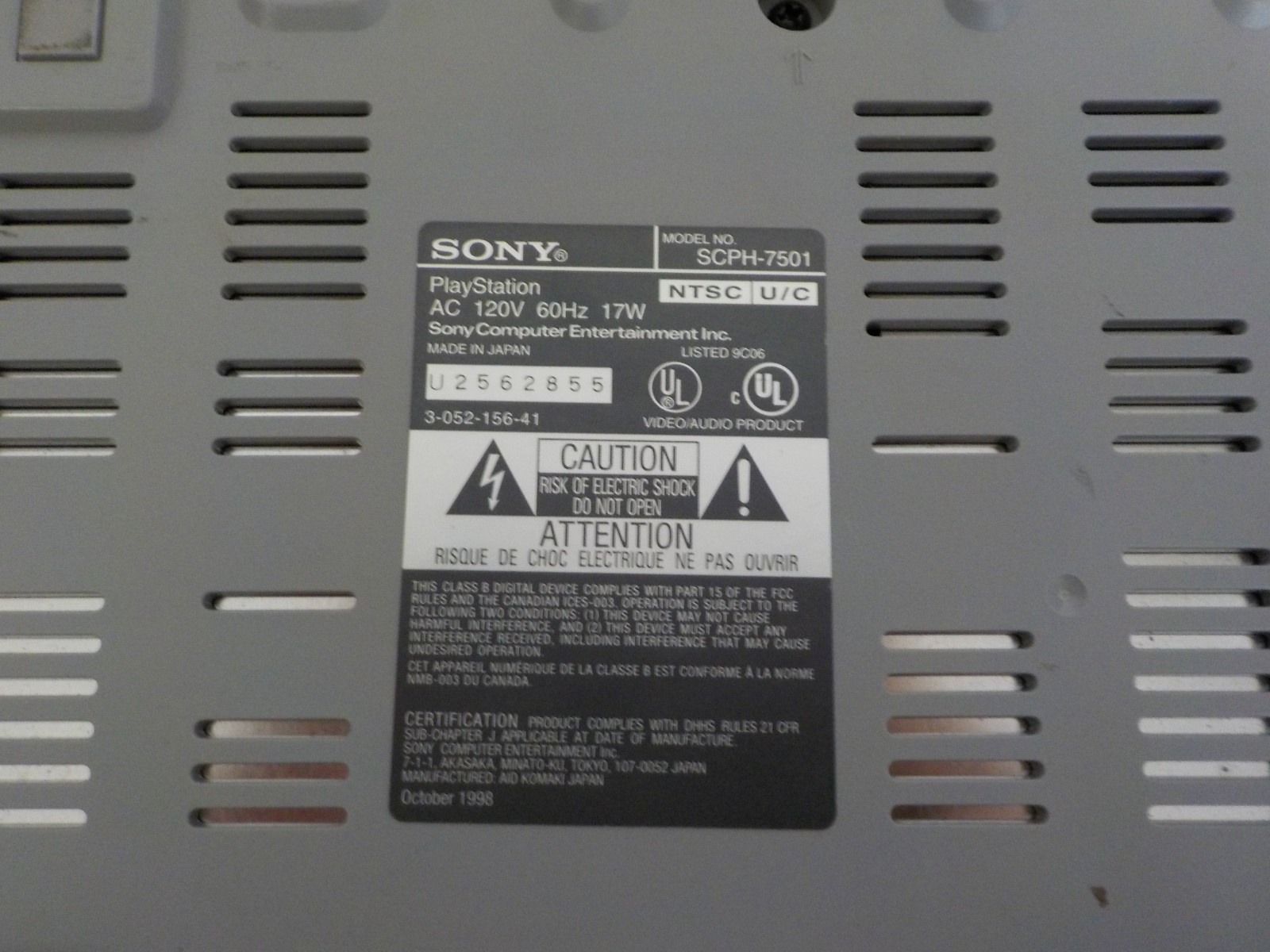 Sony PlayStation 1 Gray Console SCPH-750 W/ Controller , Cords – FREE SHIPPING
