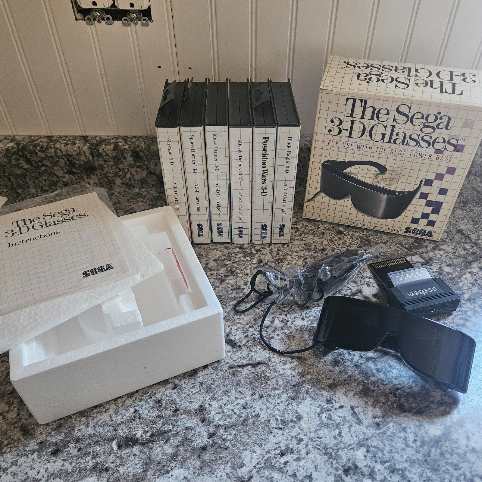 Sega Master System Lot – Console +61 Games +3D Glasses +2 Phasers +Controller