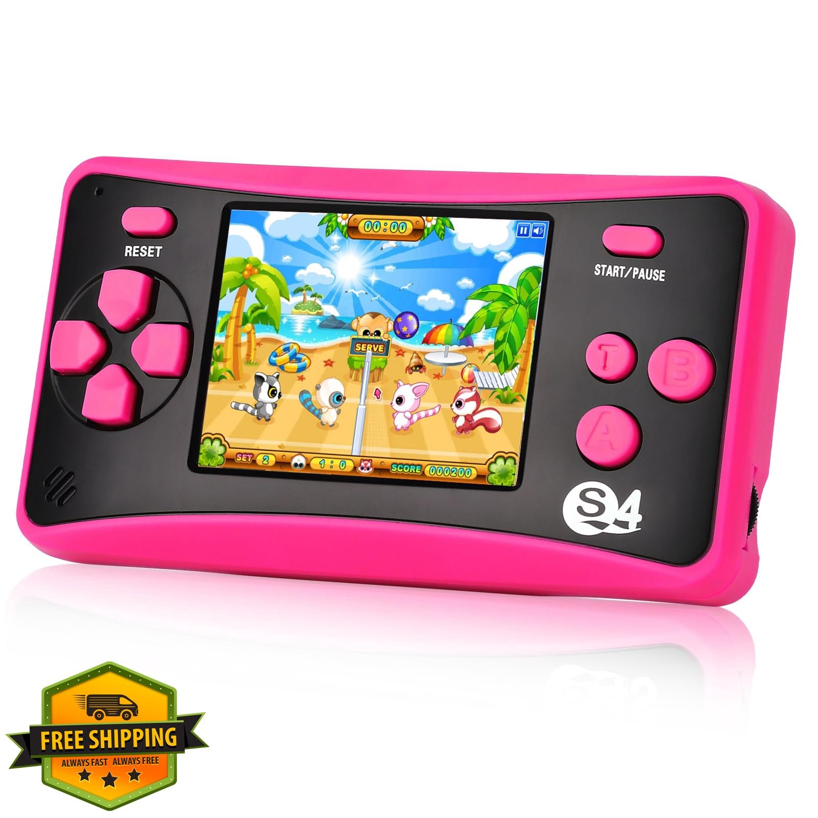 X-JOYKIDS Handheld Game 142 Classic Mini Games Portable Arcade Rose