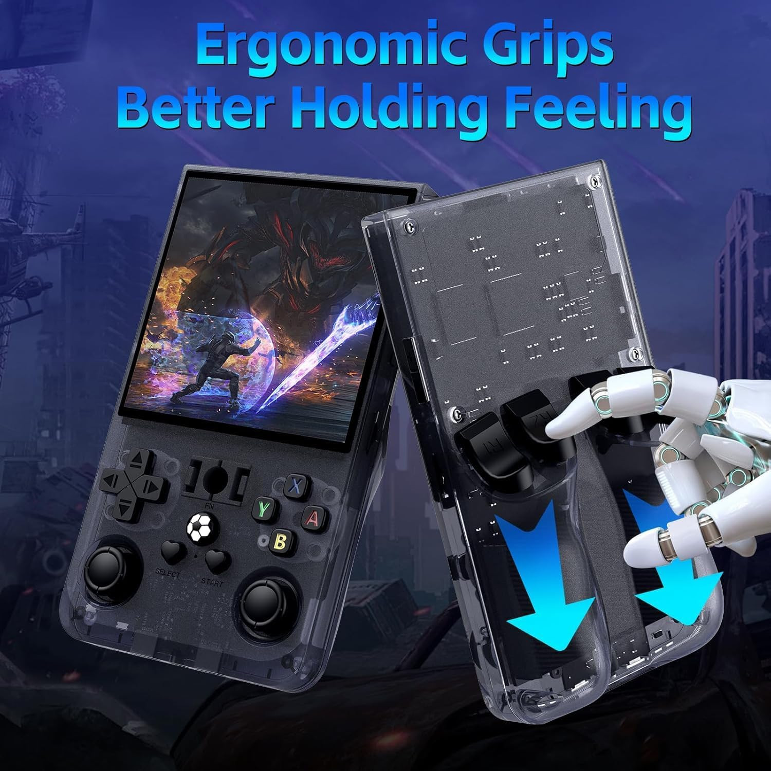 R36Max Retro Handheld Game Console, Video Game Console with 64G TF Card, 4000Mah