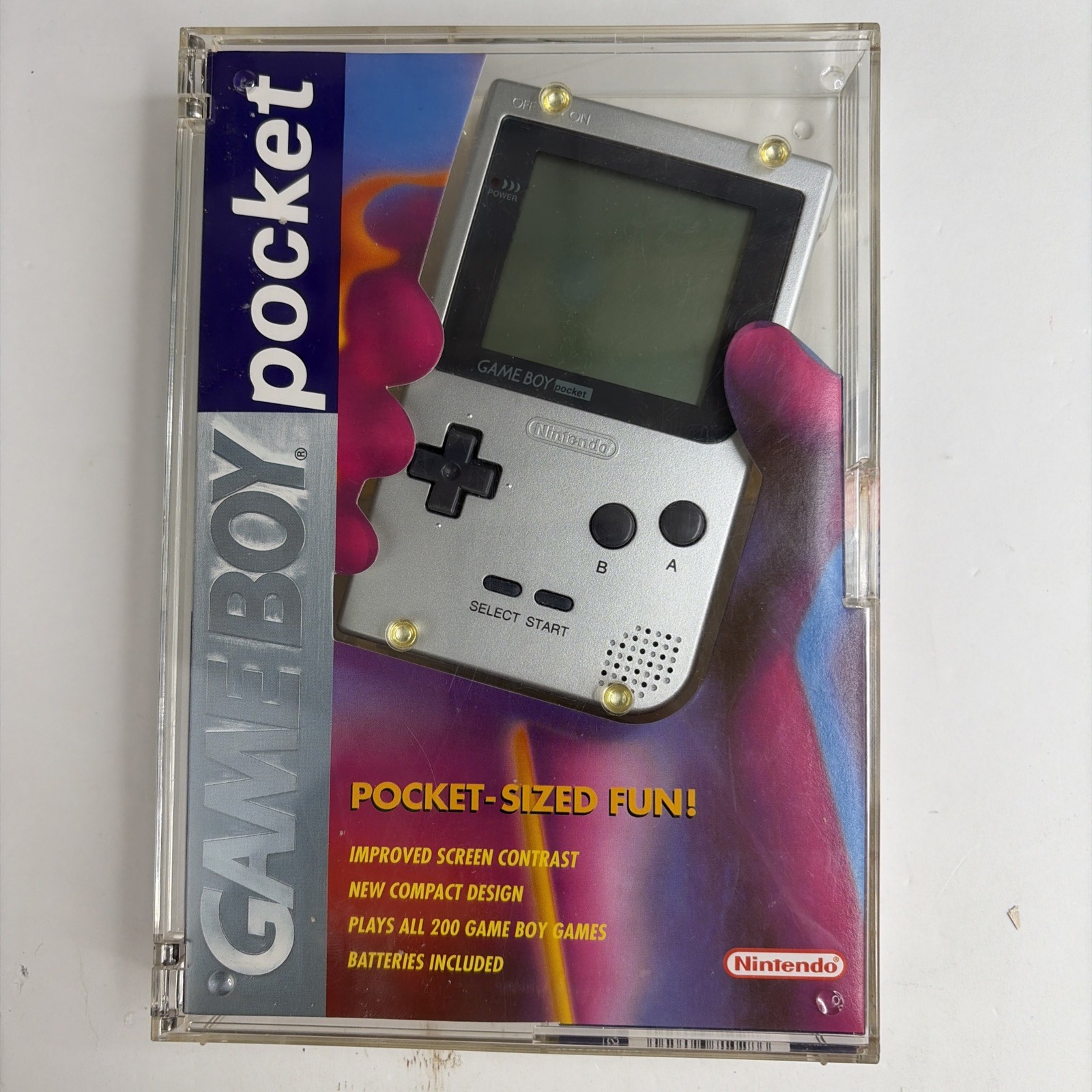Nintendo Game Boy Pocket Silver Handheld MGB-001 Complete Box CIB Tested