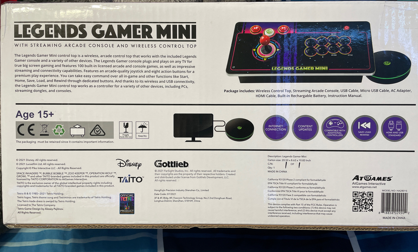 AtGames Legends Gamer Mini Tabletop Console 100 Games (HA2801) NEW!