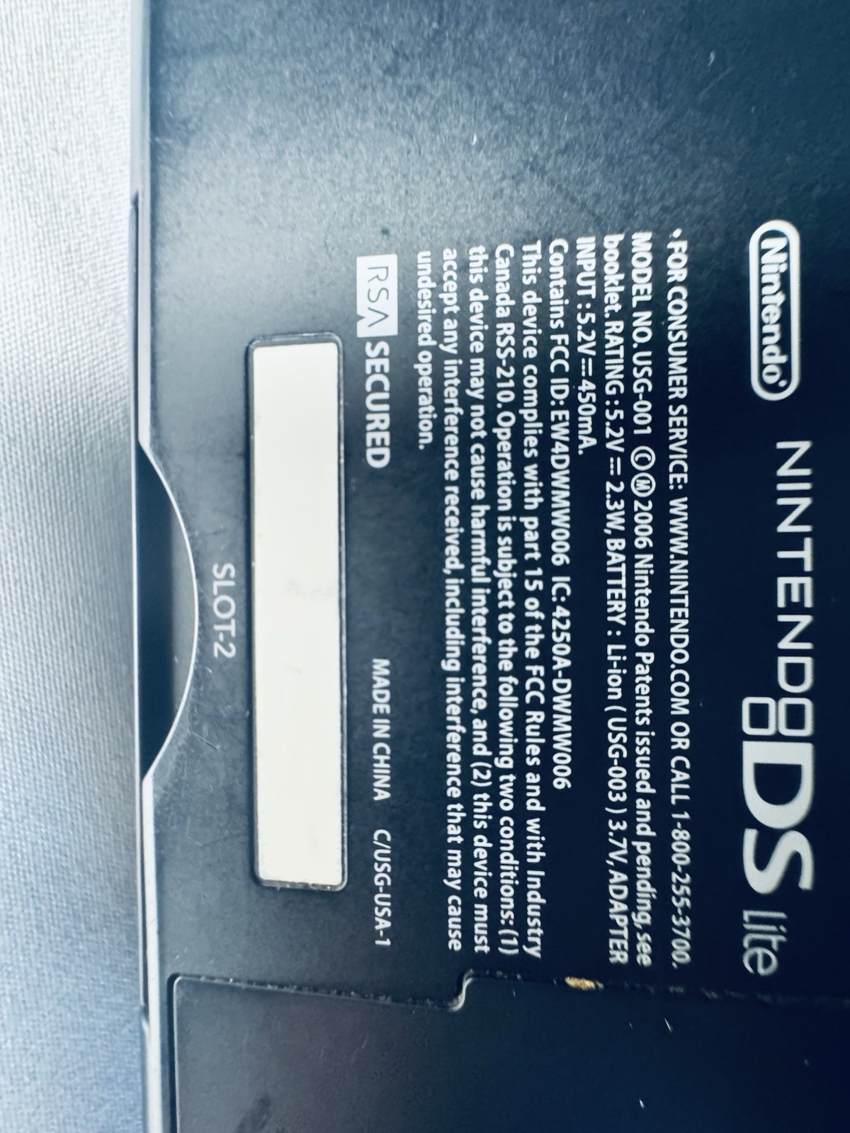 Nintendo DS Lite USG-001 Blue Handheld System w/ Charger, Case, Touch Screen